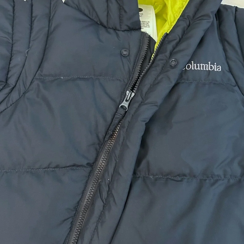Columbia Snuggly Bunny Down Bunting Baby 6M Navy Hooded Puffer Snowsuit
